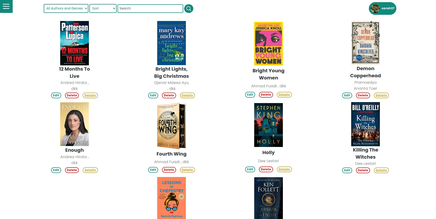 Audibook Monolithic App - Book List