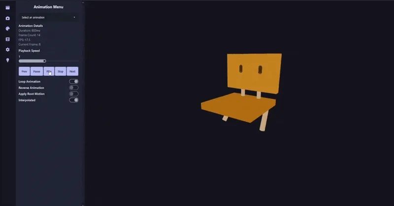 GIF of WebGL 3D Editor - Animation