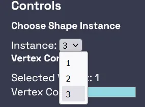 Screenshot of WebGL 2D Editor - Choose Shape Instance