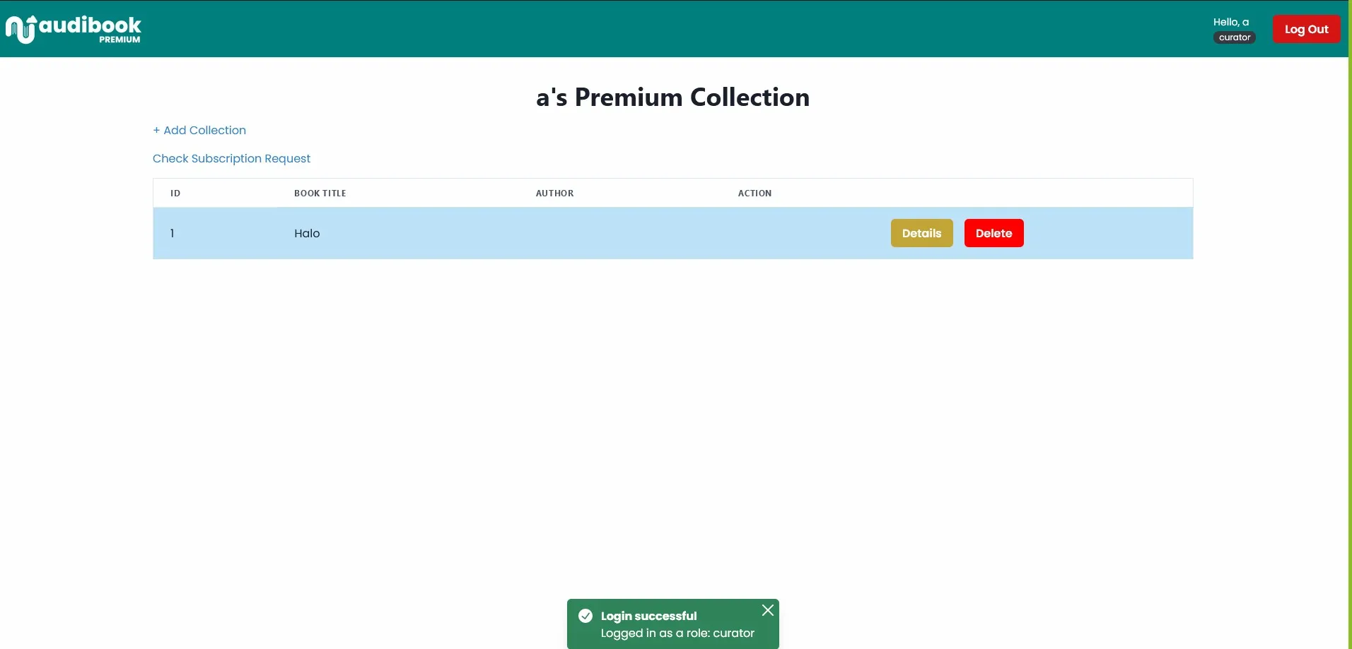Audibook SPA - Curated Book List