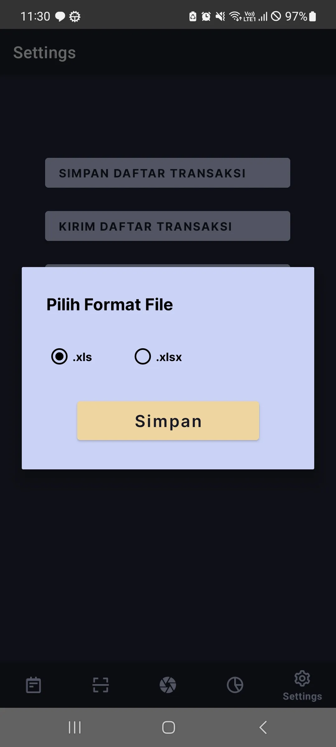 Save Transaction Dialog