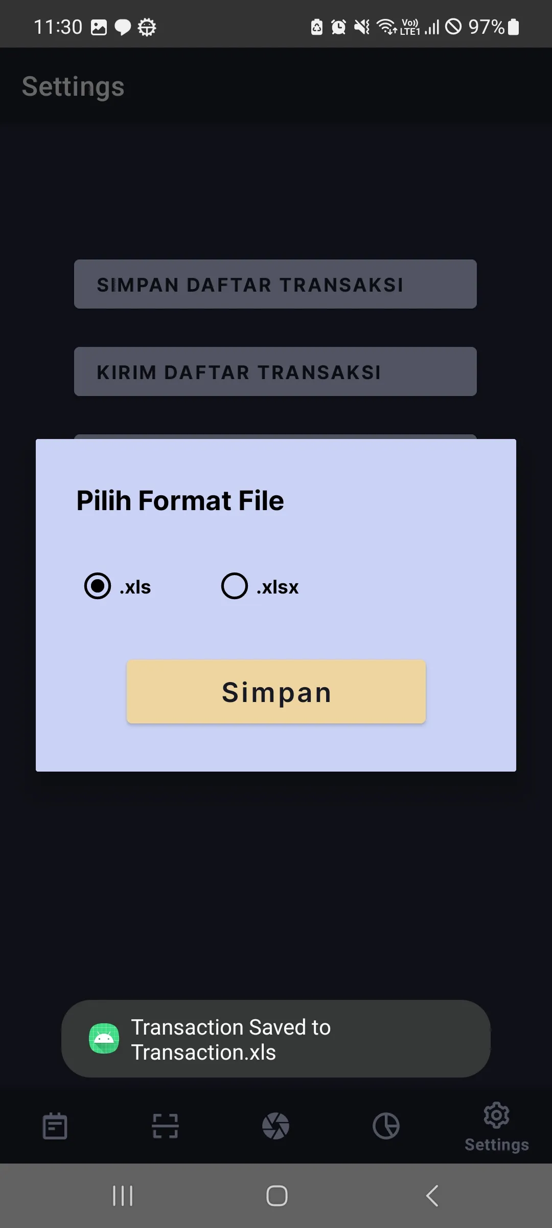 Save Transaction Succeed