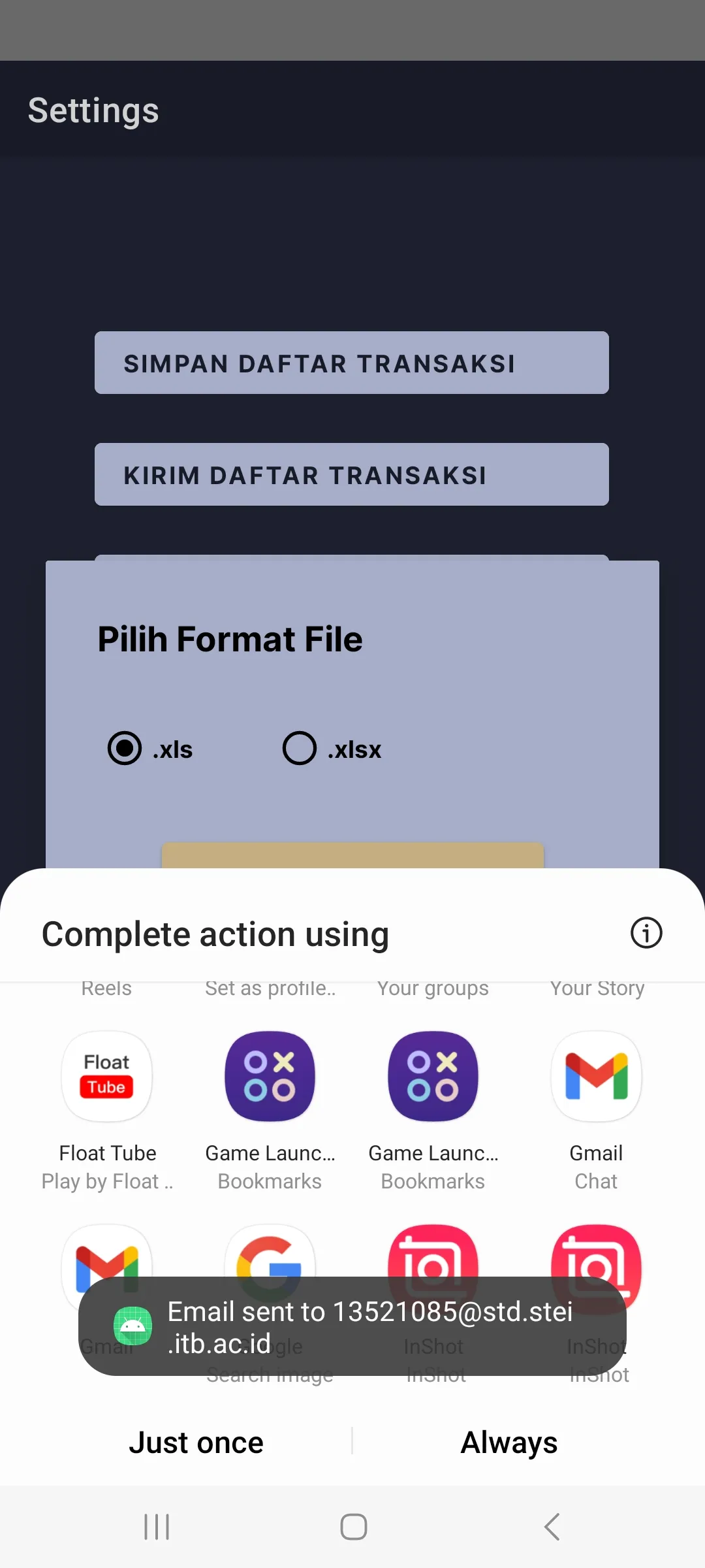 Send Transaction Intent